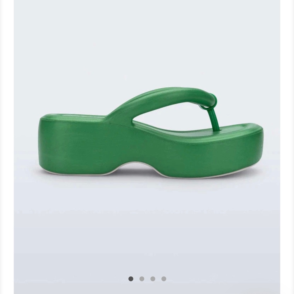 Green Melissa platform sandals